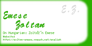 emese zoltan business card